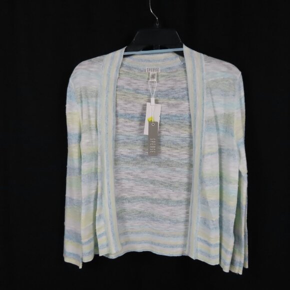 Lightweight Blue and Tan Striped Spense Sweaters Sz. S - Picture 3 of 14